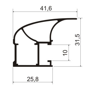 Профиль вертикальный асимметричный MS130 Серебро (A00)